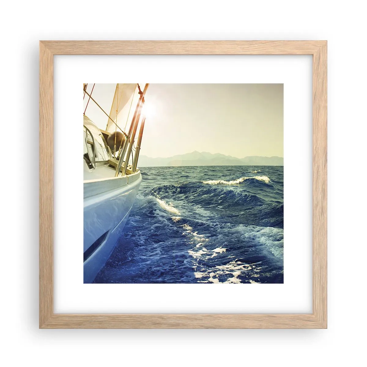 Een poster in een licht eiken lijst - Voor het avontuur - 30x30 cm