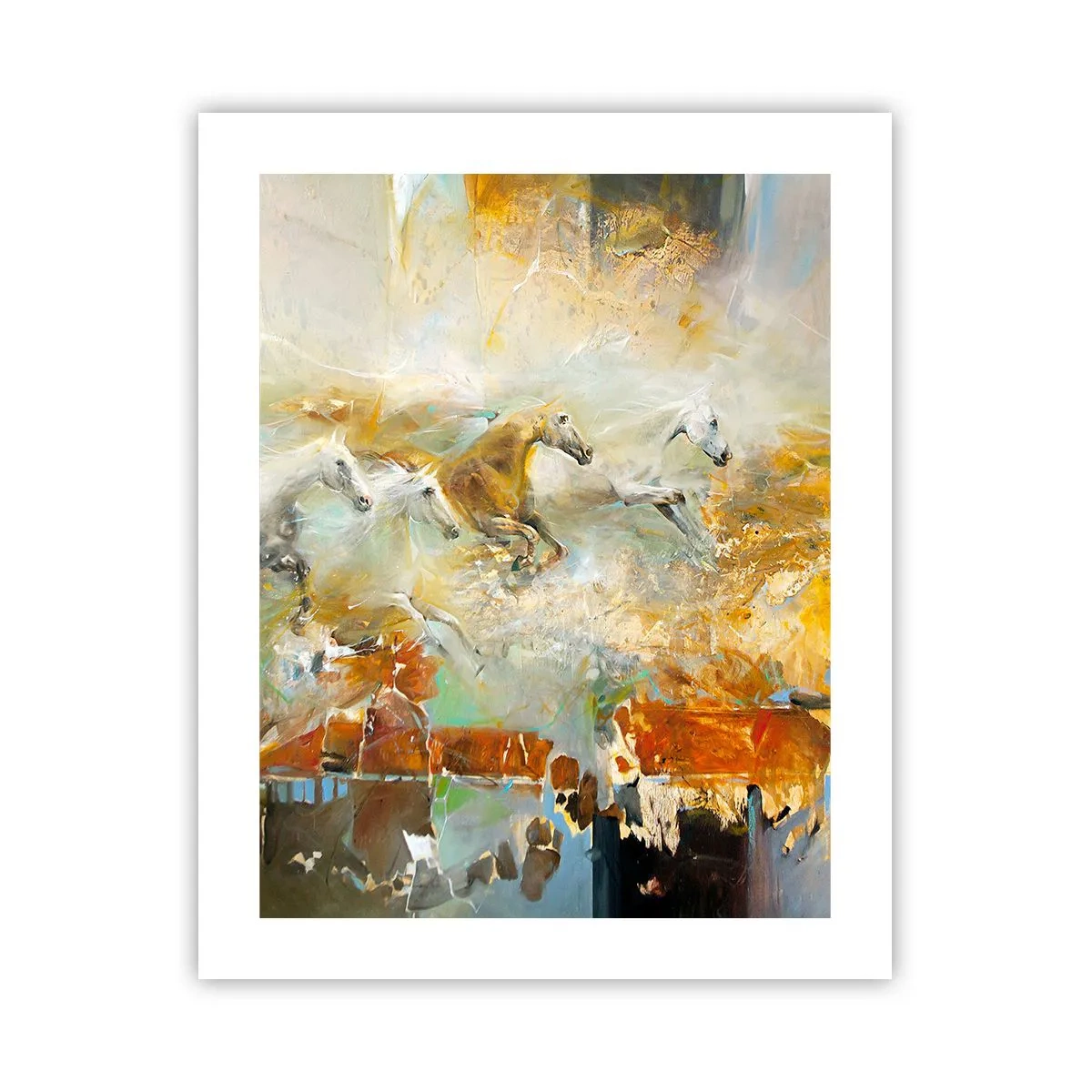 Poster - Galopperen door het licht - 40x50 cm