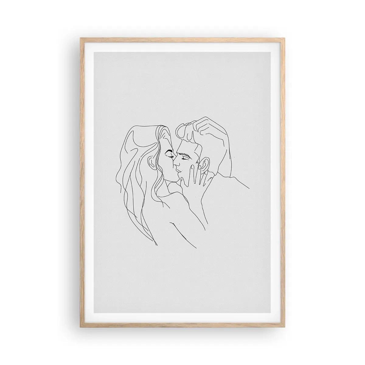 Een poster in een licht eiken lijst - Dezelfde regel - 70x100 cm