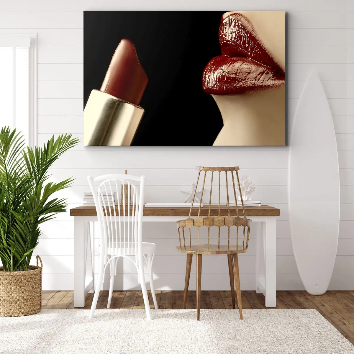 Schilderen op canvas - Sensualiteit en schittering van karmijn - 120x80 cm