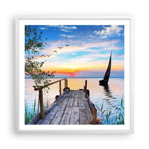 Poster in een witte lijst - Goedeavond - 60x60 cm