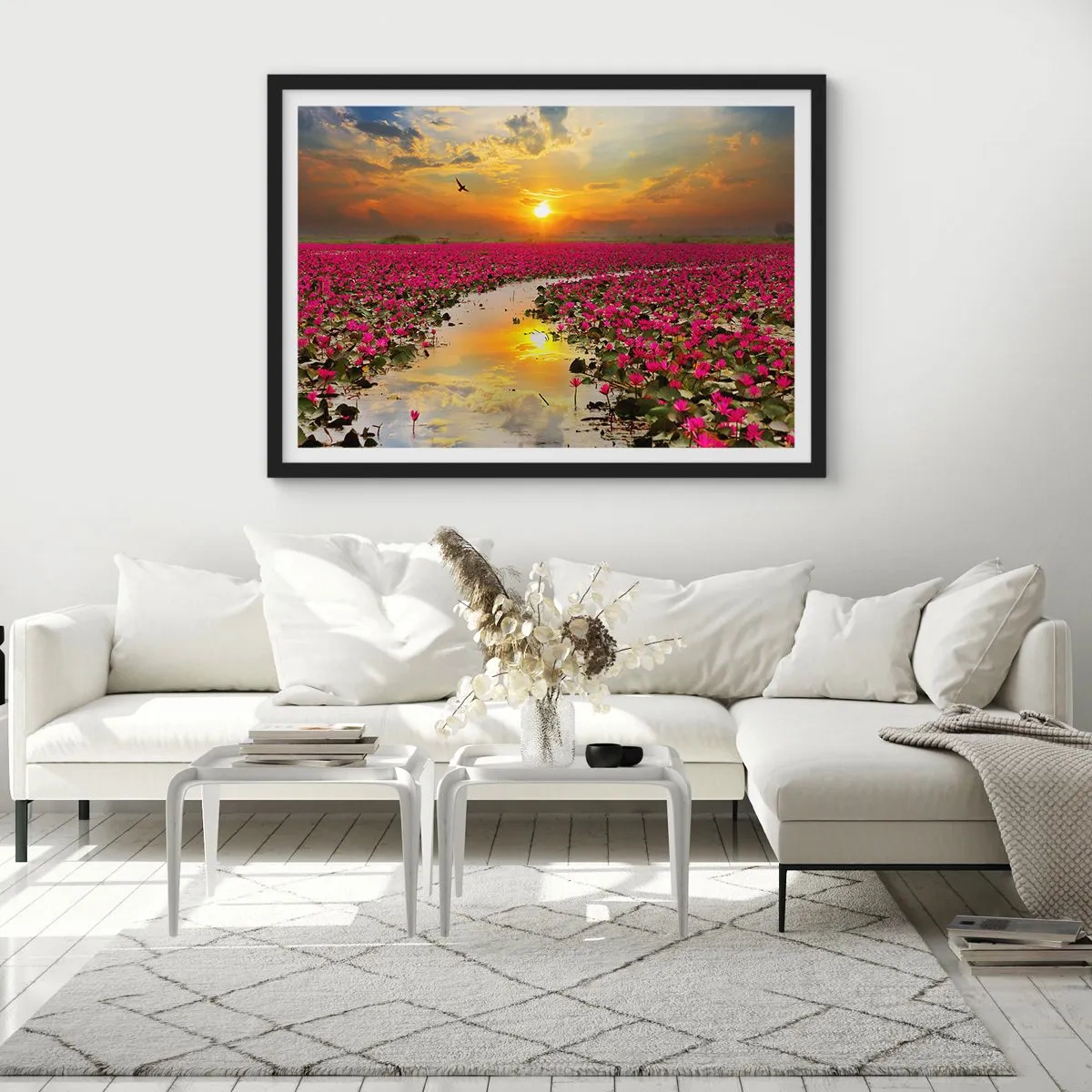 Poster in een zwarte lijst - Het geheime leven van het meer - 40x30 cm