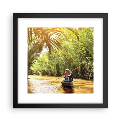 Poster in een zwarte lijst - Een palmravijn langs - 30x30 cm