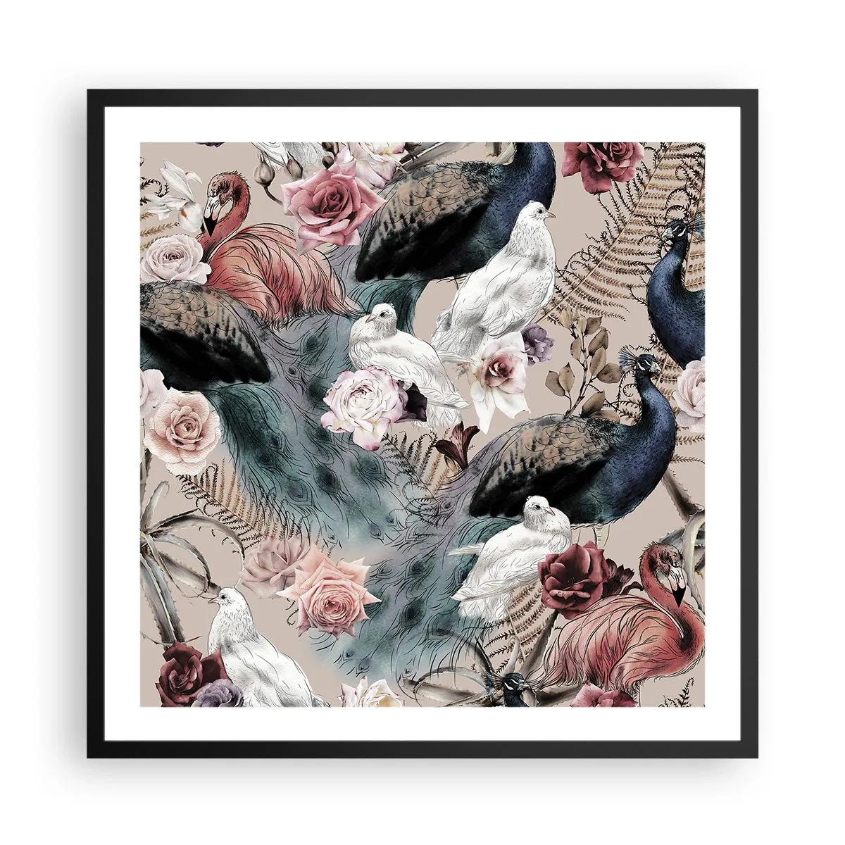 Poster in een zwarte lijst - In de paleistuin - 60x60 cm