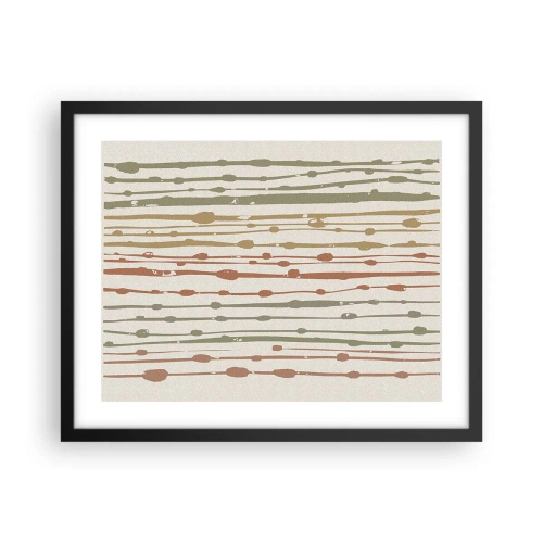 Poster in een zwarte lijst - Muzieknotatie van kleuren - 50x40 cm