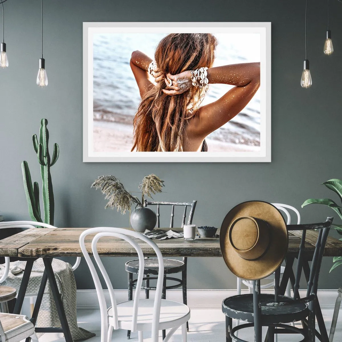 Poster in een witte lijst - Een zusje van water en zon - 91x61 cm