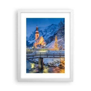 Poster in een witte lijst - Kerstgeest - 30x40 cm