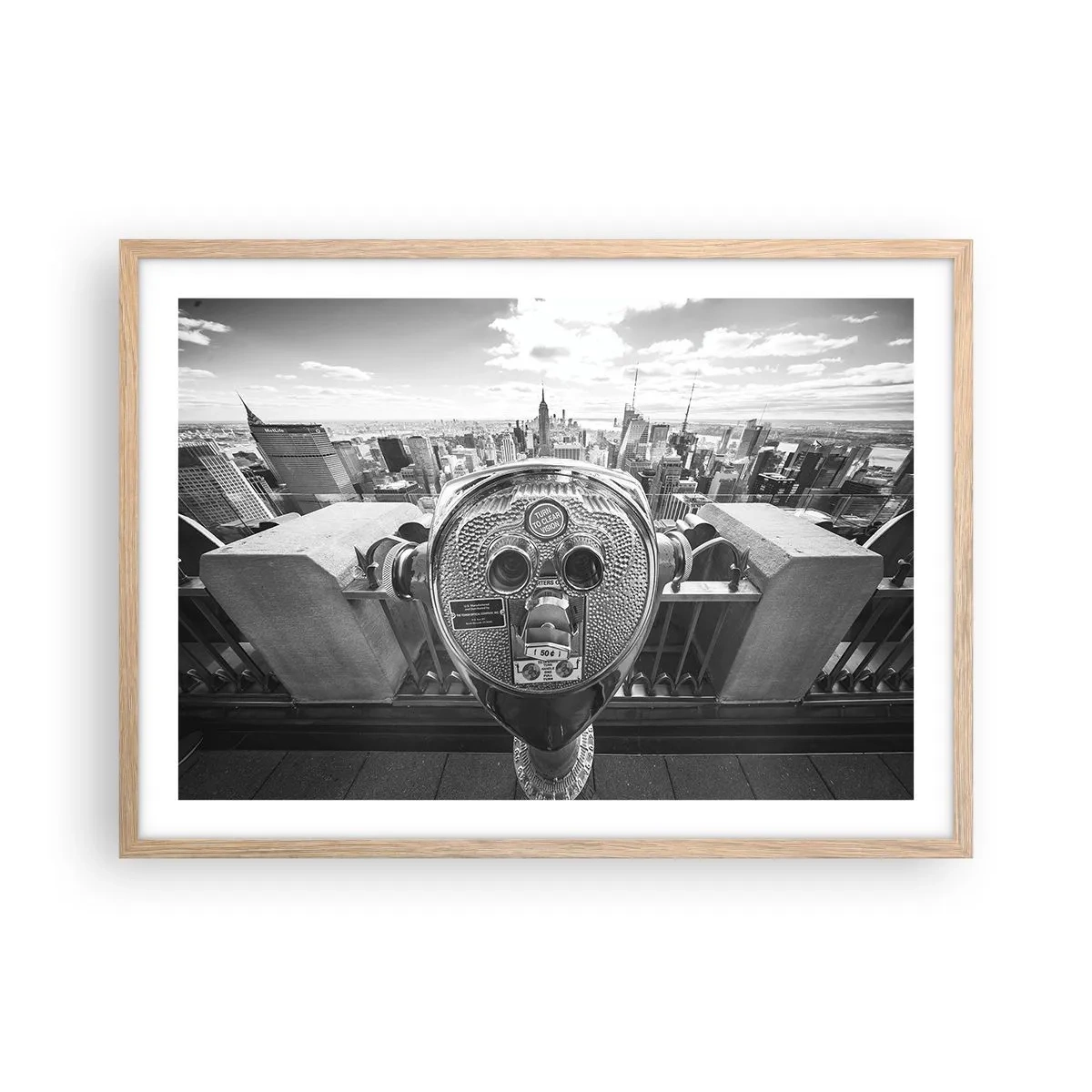 Een poster in een licht eiken lijst - Stad boven de steden - 70x50 cm