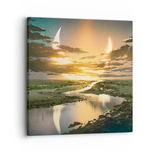 Schilderen op canvas - Ergens in een sterrenstelsel ver, ver weg - 30x30 cm
