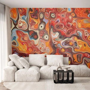 Fotobehang Premium Canvas - Als de noten gesmolten zijn in honing - Abstractie, Deel, Modern patroon - 200x140 cm