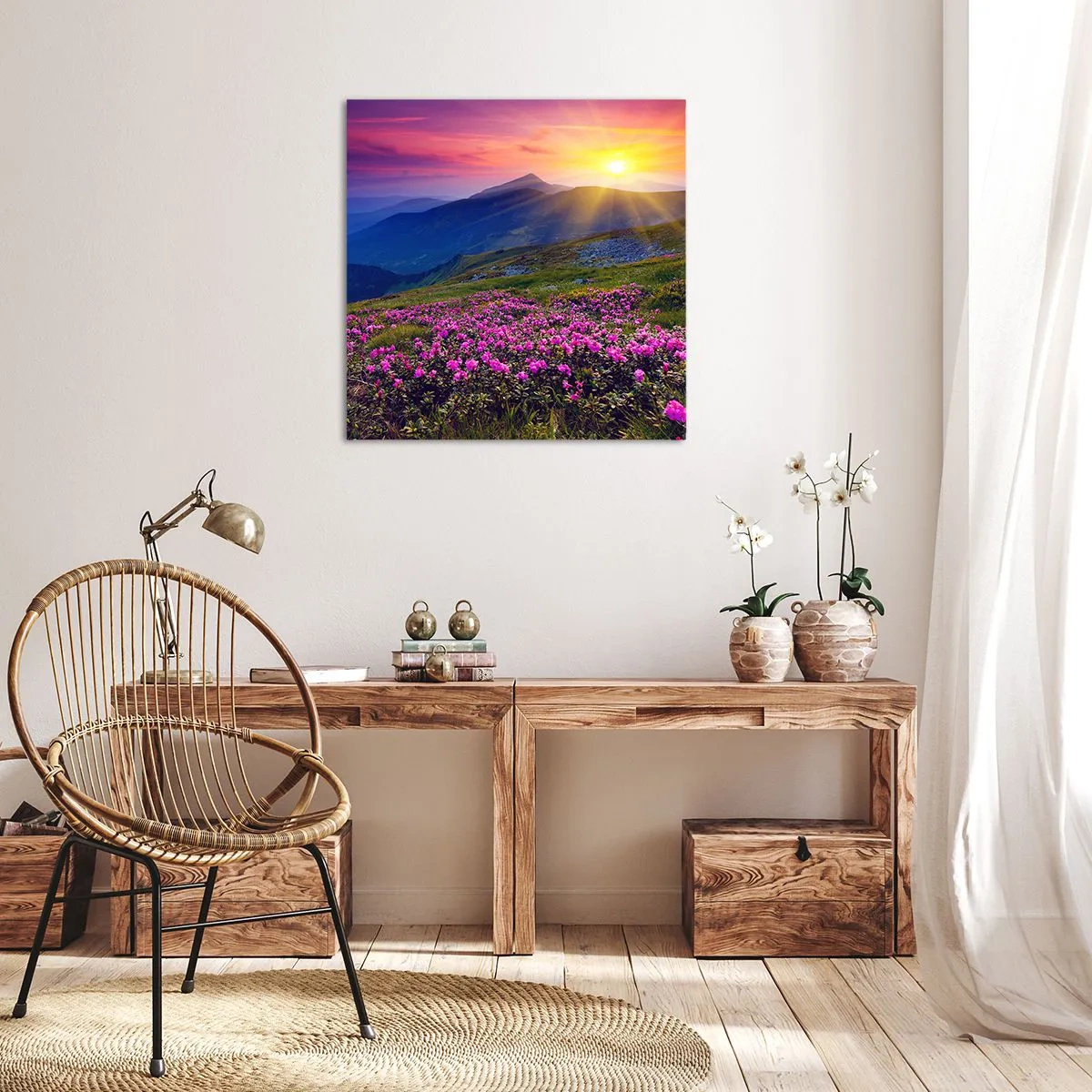 Schilderen op canvas - … En eromheen ruikt het naar bergdennen en de geur van kruiden - 30x30 cm