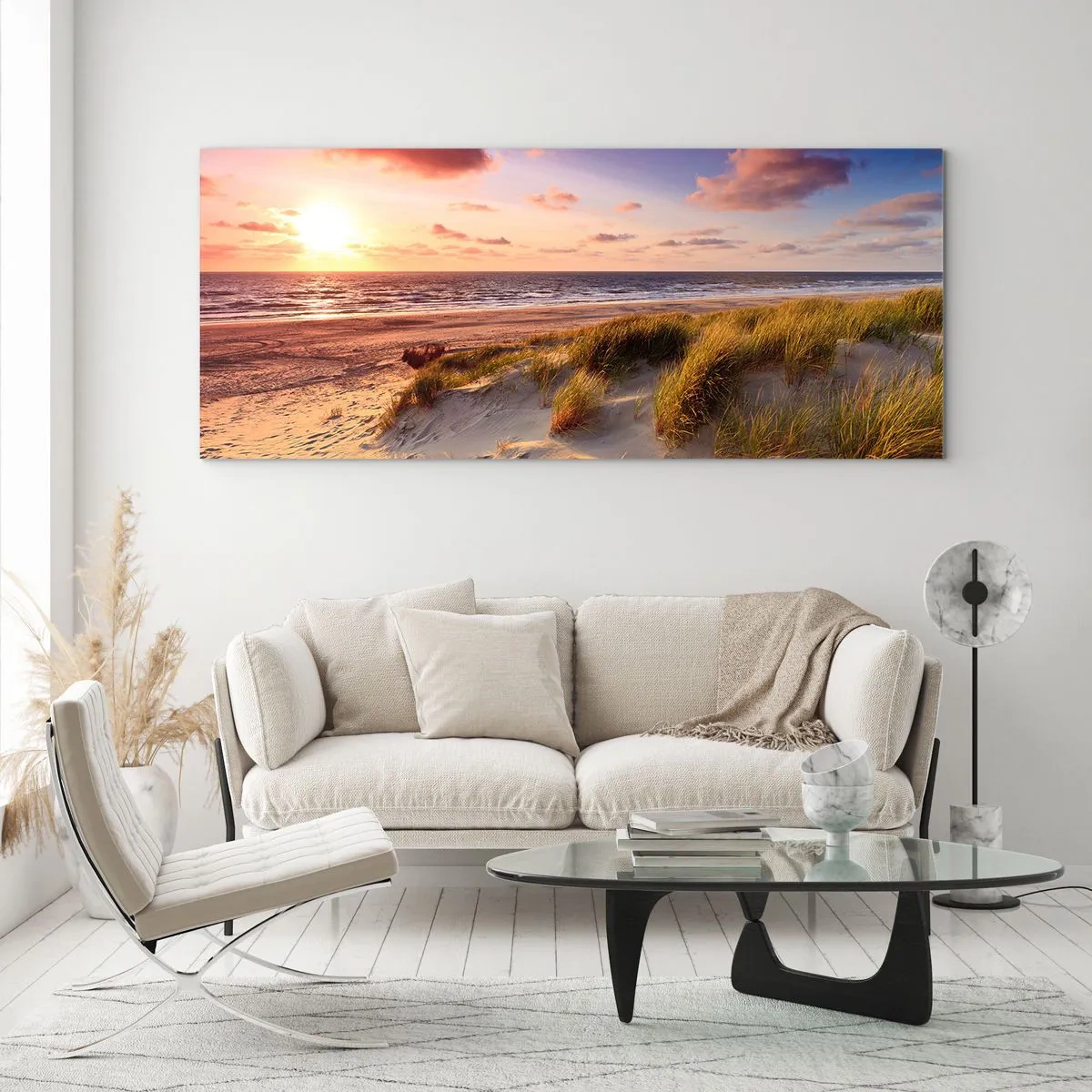 Schilderen op glas - De lucht ruikt al in de zomer - 100x40 cm