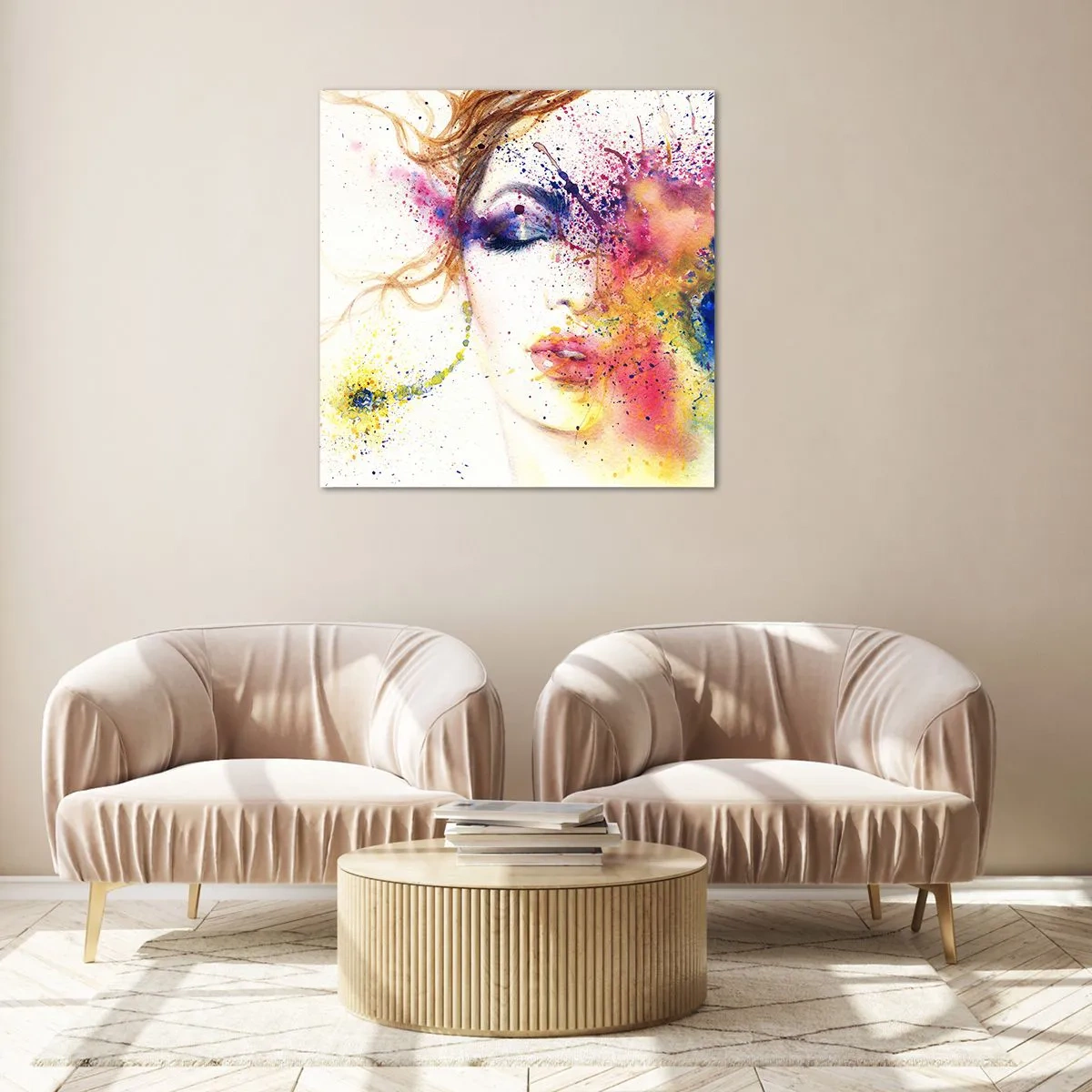 Schilderen op glas - Regenboogduizeligheid - 50x50 cm