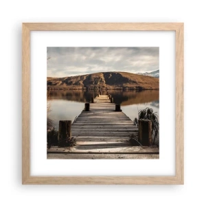 Een poster in een licht eiken lijst - Landschap in stilte - 30x30 cm