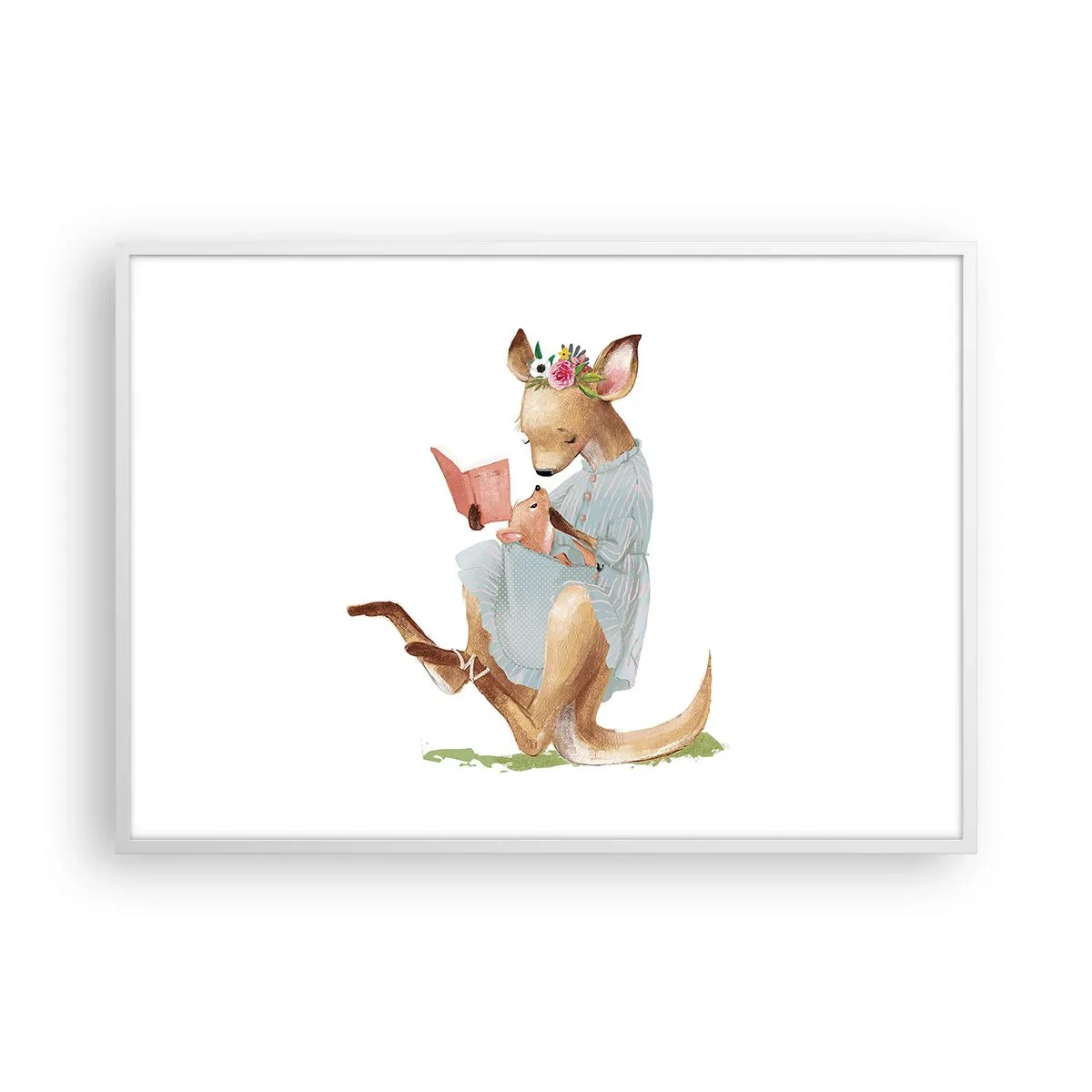 Poster in een witte lijst - Lees me voor mama - 100x70 cm