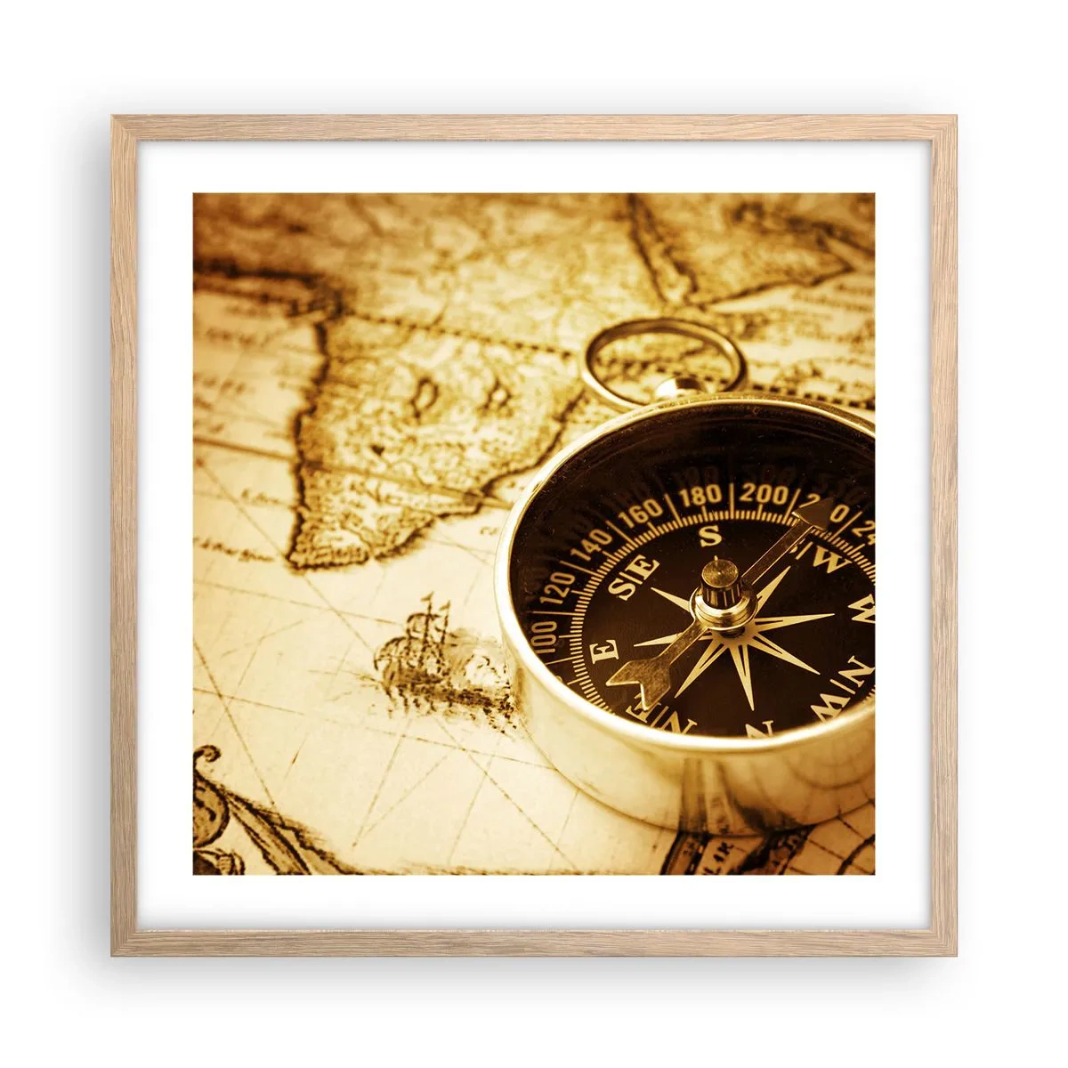 Een poster in een licht eiken lijst - Oost of west? - 50x50 cm