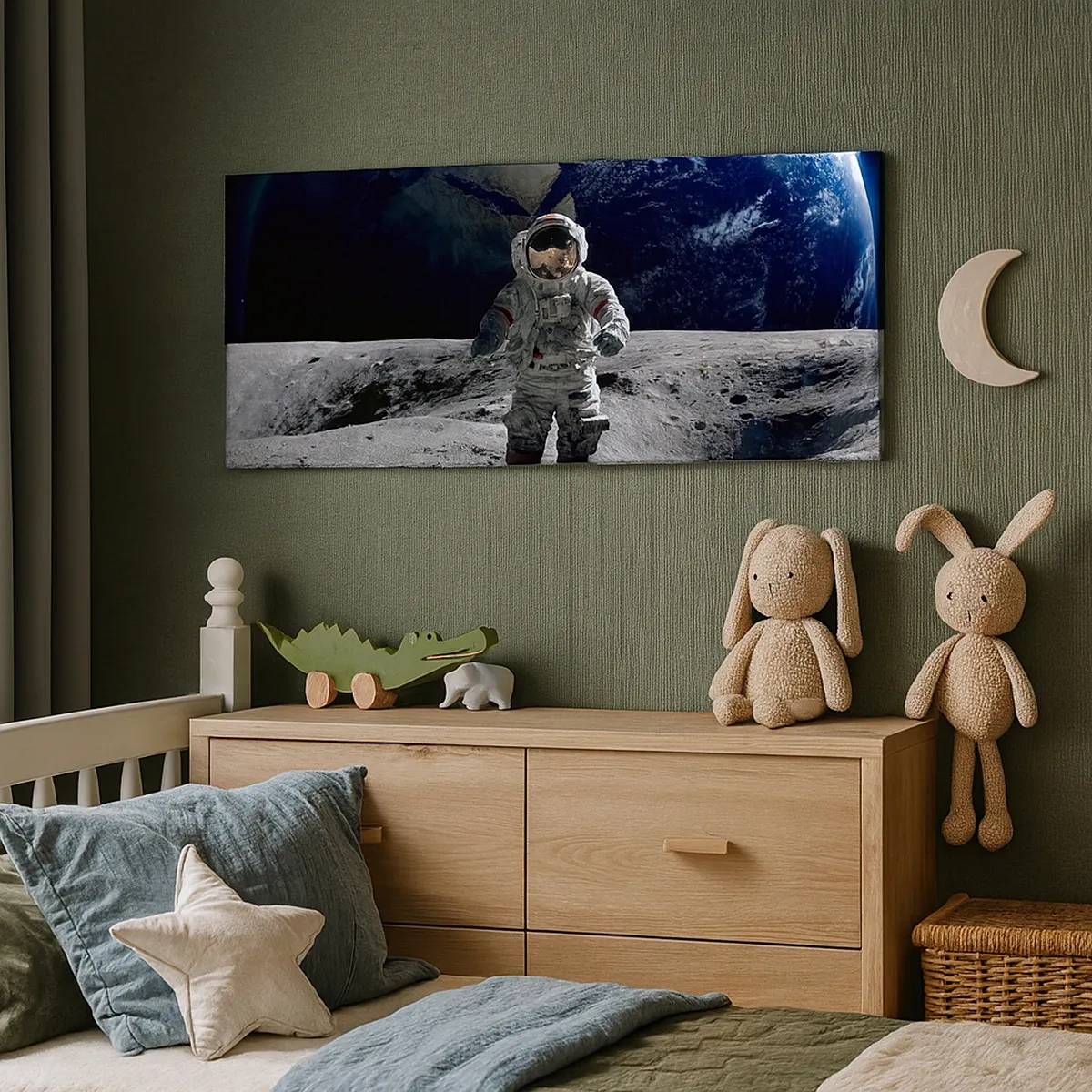 Schilderen op canvas - Groetjes van de maan - 30x30 cm