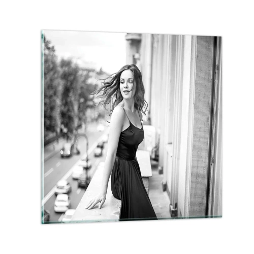 Schilderen op glas - Zeker een Parijzenaar - 30x30 cm