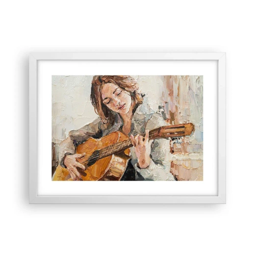 Poster in een witte lijst - Concerto voor gitaar en een meisjeshart - 40x30 cm