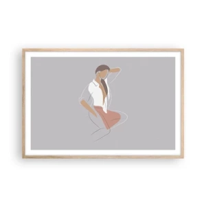 Een poster in een licht eiken lijst - Omtrek van gracieusheid - 91x61 cm