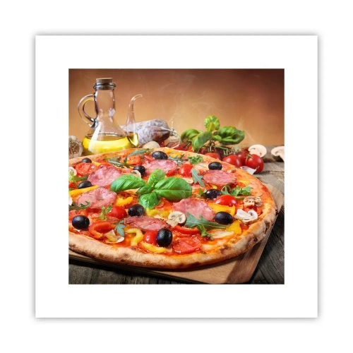 Poster - Met echte Italiaanse smaak - 30x30 cm