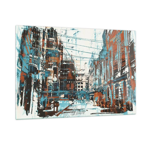 Schilderen op glas - Een versleten stadspad - 120x80 cm