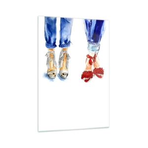 Schilderen op glas - Misschien gaan we wandelen? - 70x100 cm
