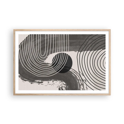 Een poster in een licht eiken lijst - Het ovaal wint - 91x61 cm