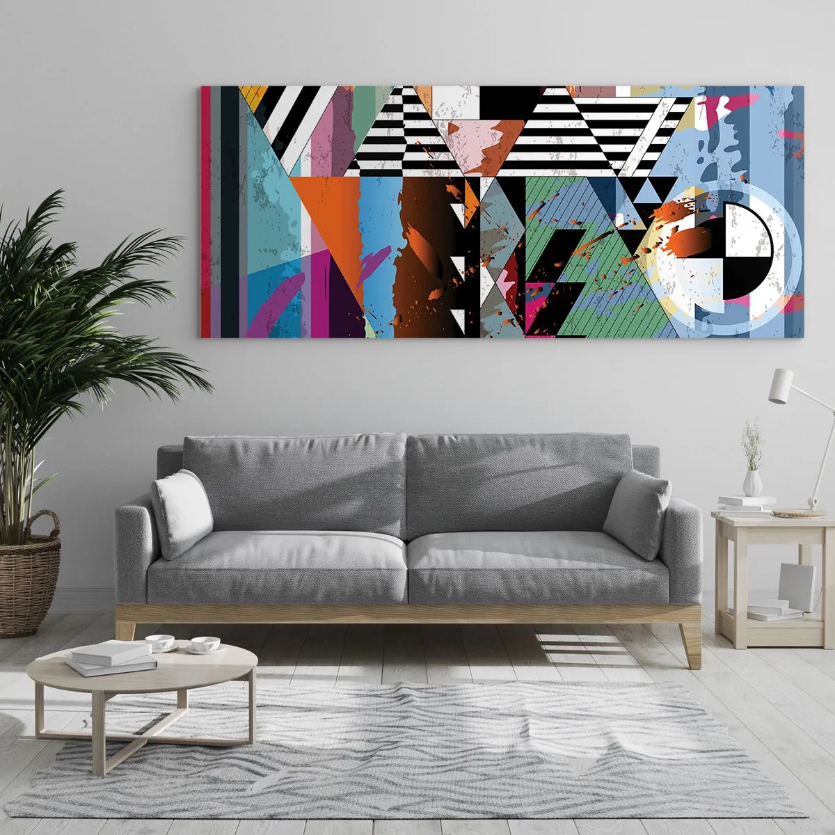 Schilderen op glas - Geometrisch en organisch - 140x50 cm