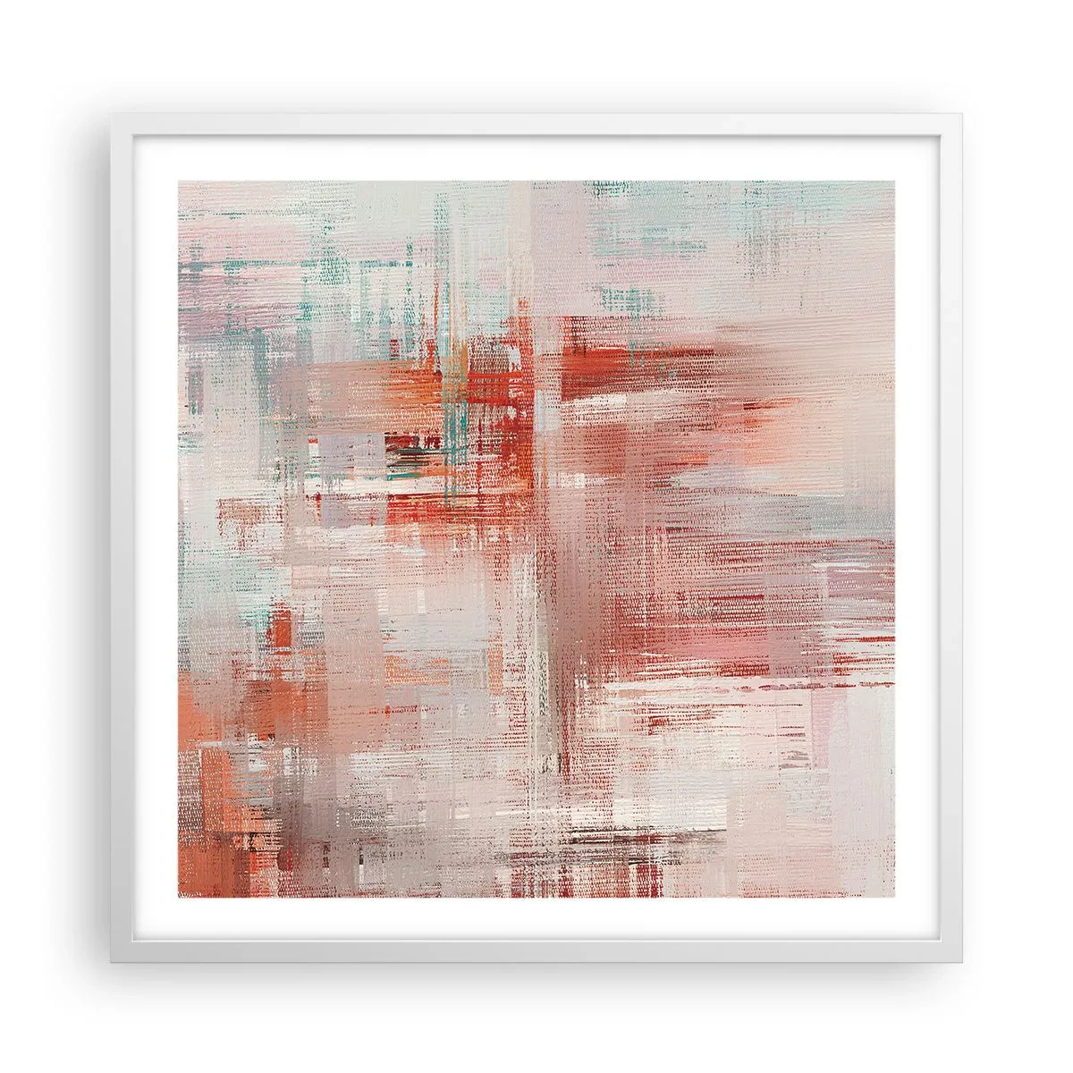 Poster in een witte lijst - Vaag. Maar roze - 60x60 cm