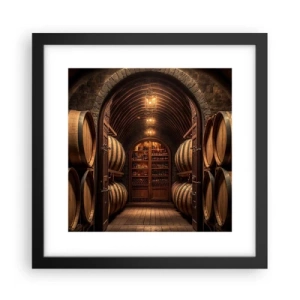 Poster in een zwarte lijst - Sfeervolle kelder - 30x30 cm