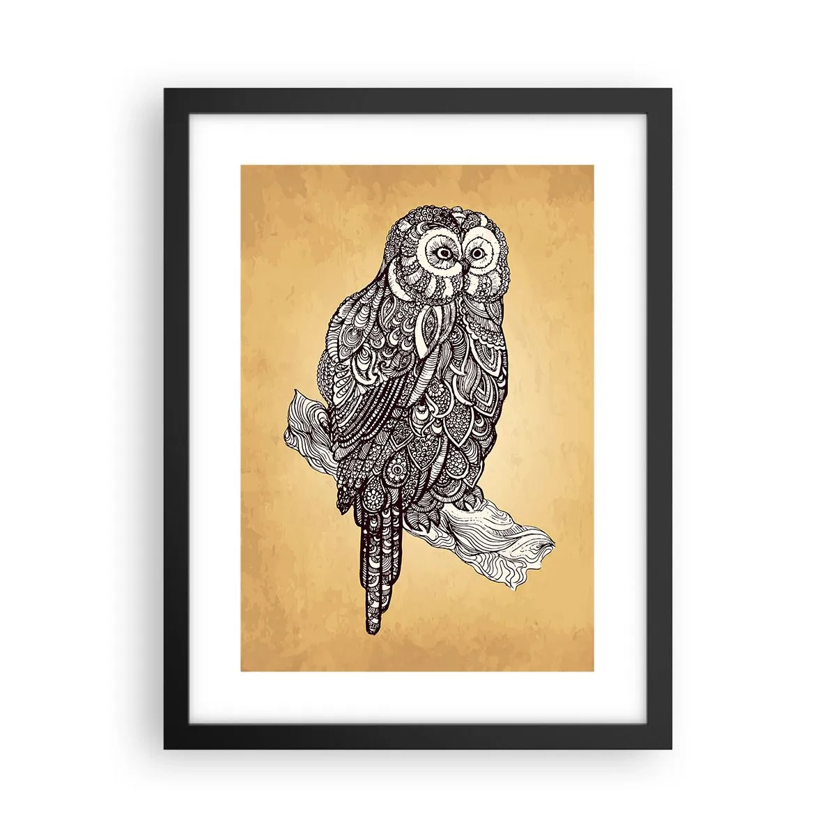 Poster in een zwarte lijst - Ingewikkelde ornamenten van wijsheid - 30x40 cm