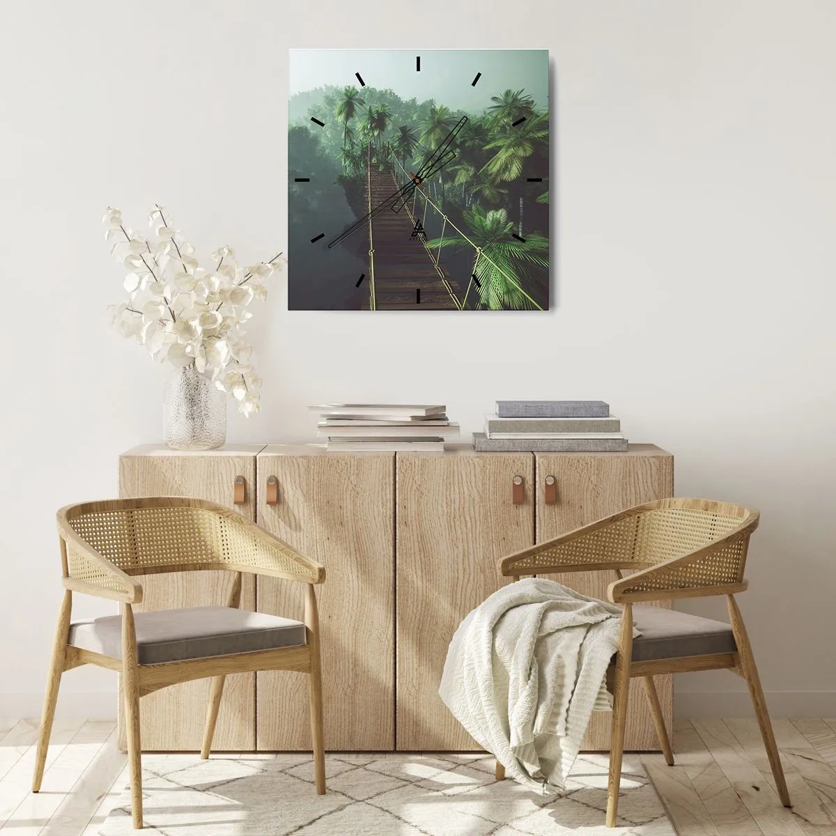 Wandklok - Klok - Over de branding van groen - 40x40 cm