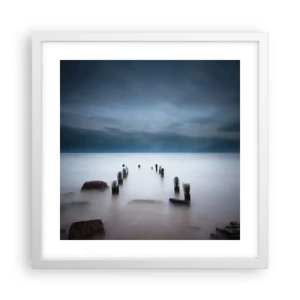 Poster in een witte lijst - Peinzend meer - 40x40 cm