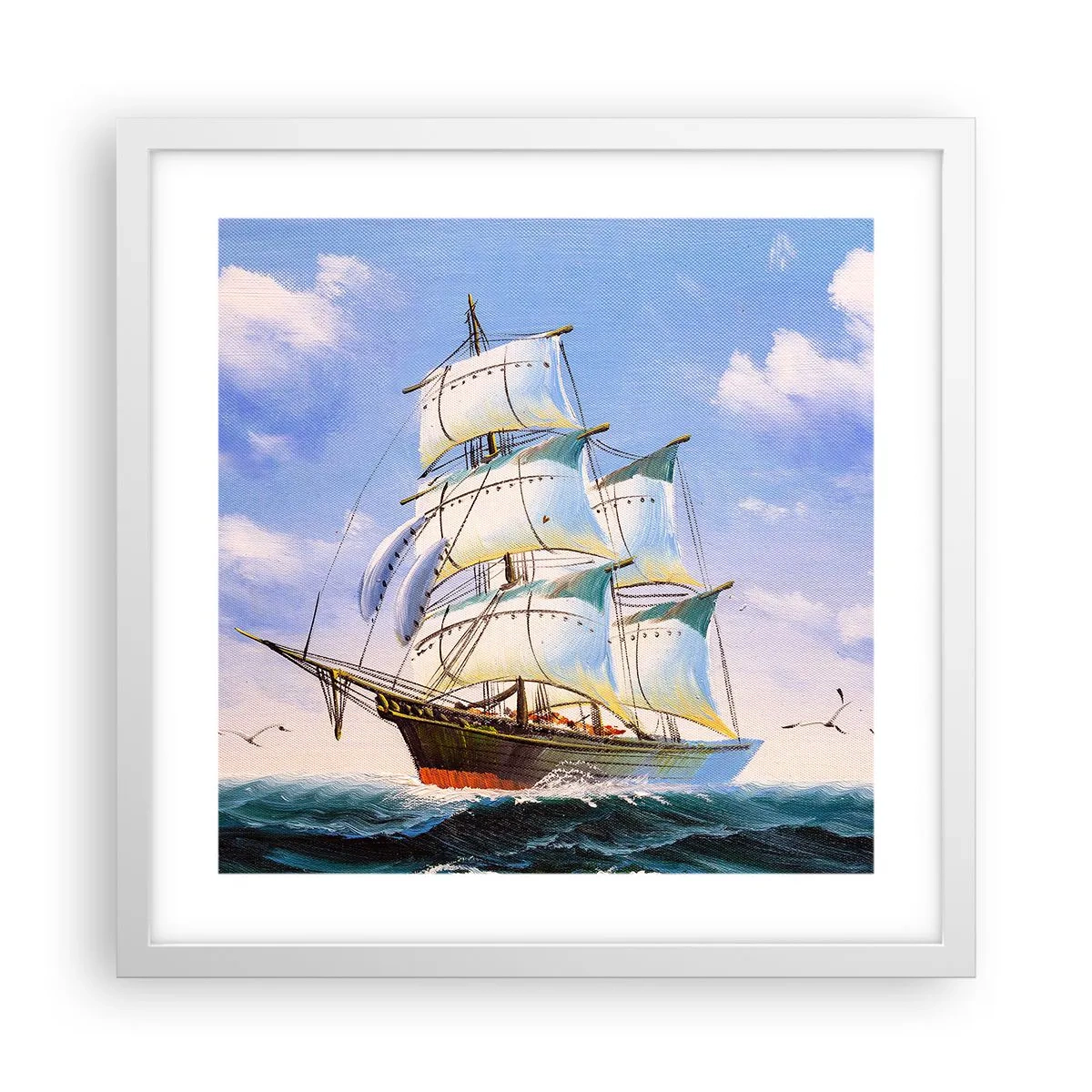 Poster in een witte lijst - Trots met de wind - 40x40 cm