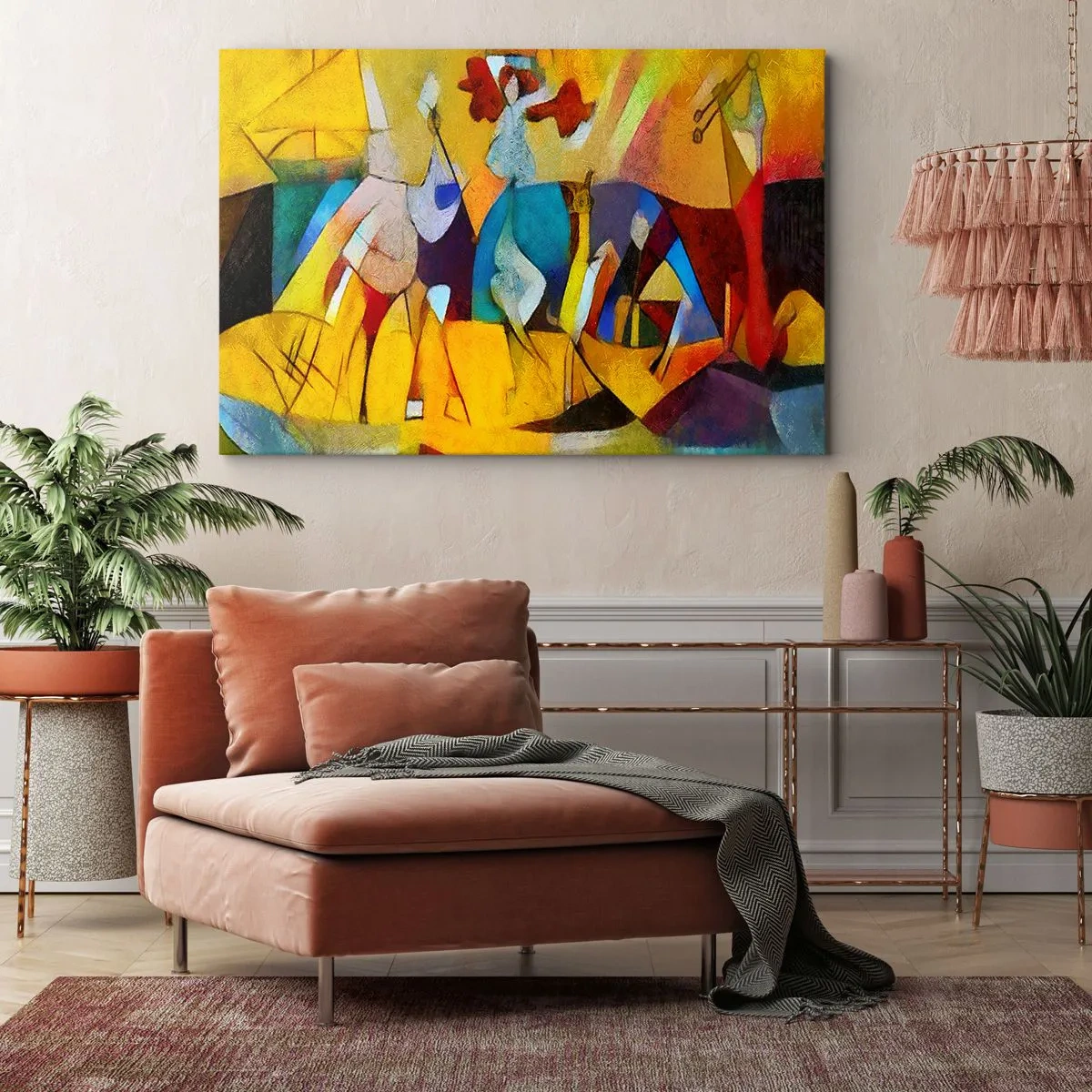Schilderen op canvas - Zon - leven - vreugde - 120x80 cm