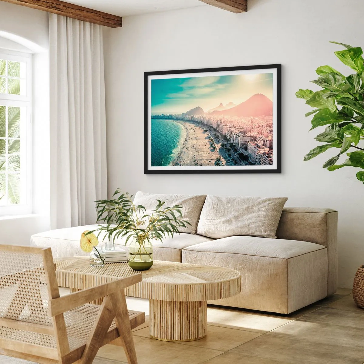 Poster in een zwarte lijst - Eeuwige vakantie in Rio - 70x50 cm