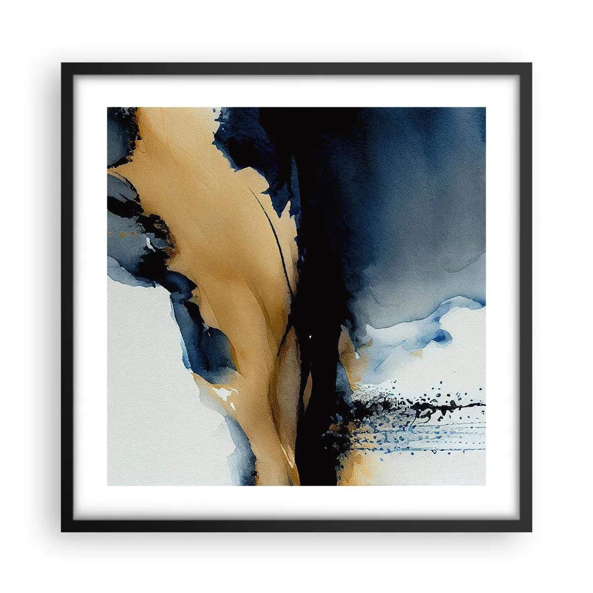 Poster in een zwarte lijst - Achter het gordijn - 50x50 cm