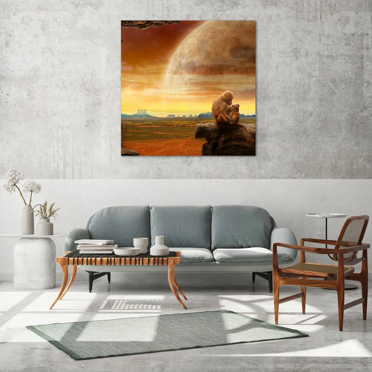 Schilderen op glas - De liefde is overal hetzelfde - 60x60 cm