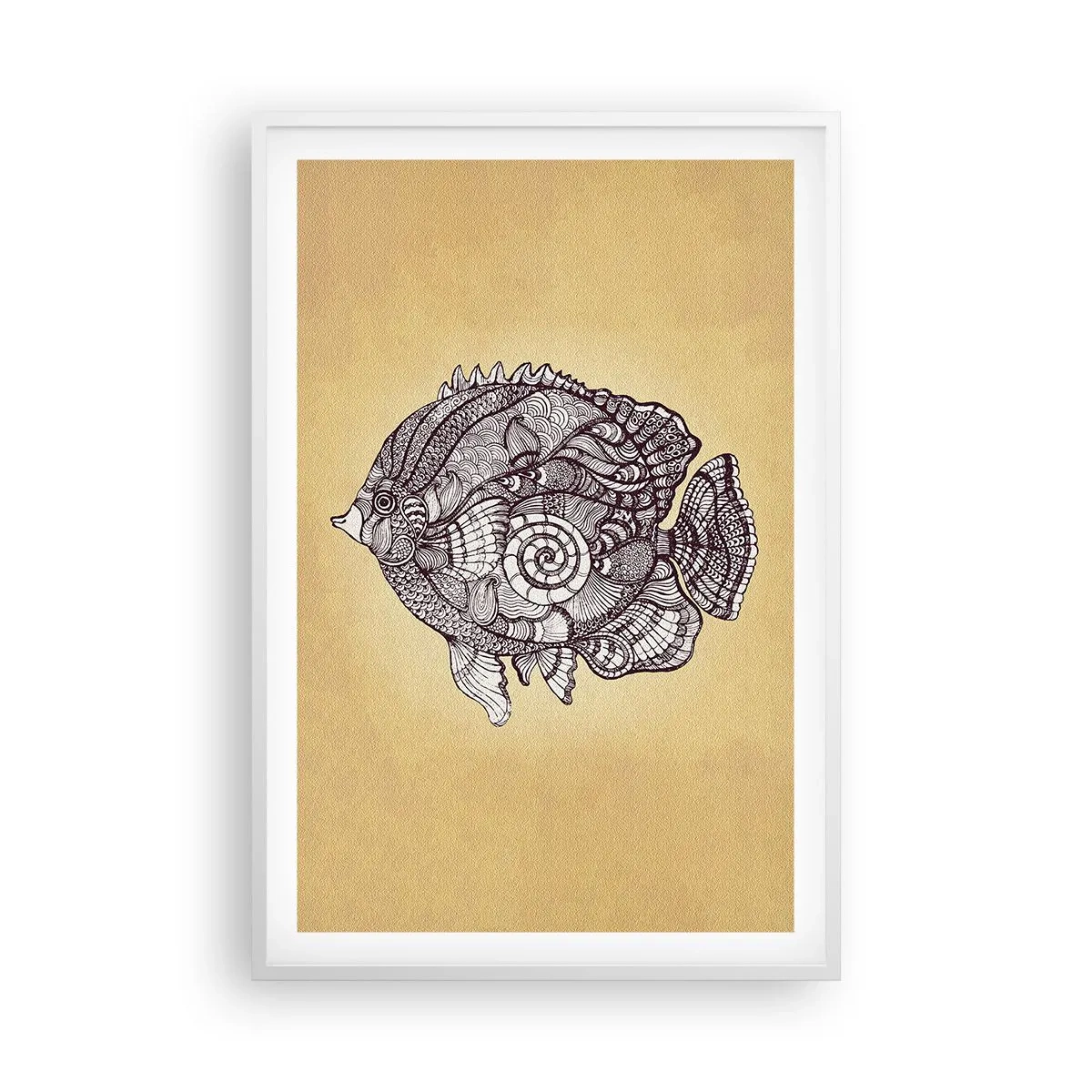 Poster in een witte lijst - Uit een oceaan van ornamenten - 61x91 cm