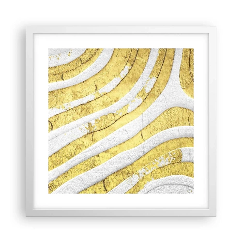 Poster in een witte lijst - Compositie in wit en goud - 40x40 cm