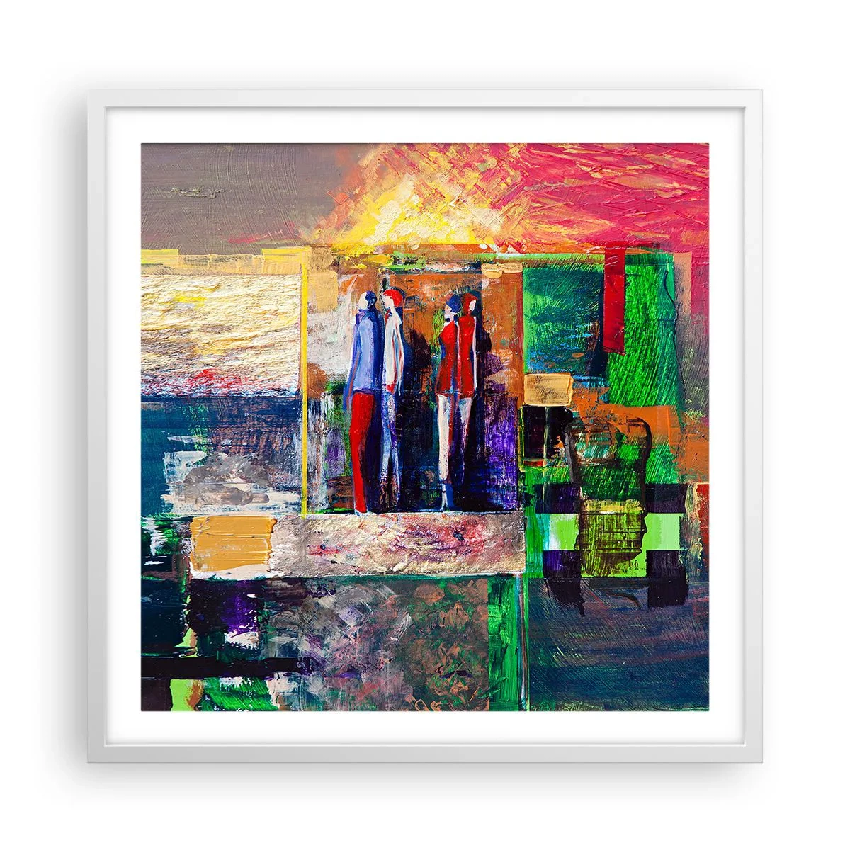 Poster in een witte lijst - Relaties en emoties - 60x60 cm