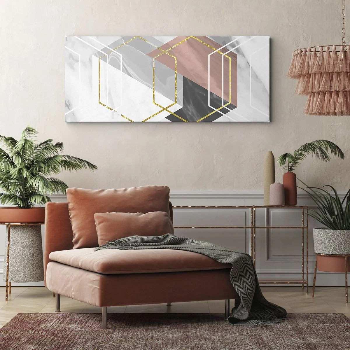 Schilderen op canvas - Keten samenstelling - 160x50 cm