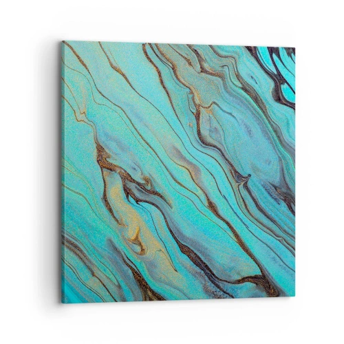 Schilderen op canvas - Turquoise vloed - 70x70 cm