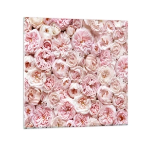 Schilderen op glas - Een bed van rozen - 40x40 cm