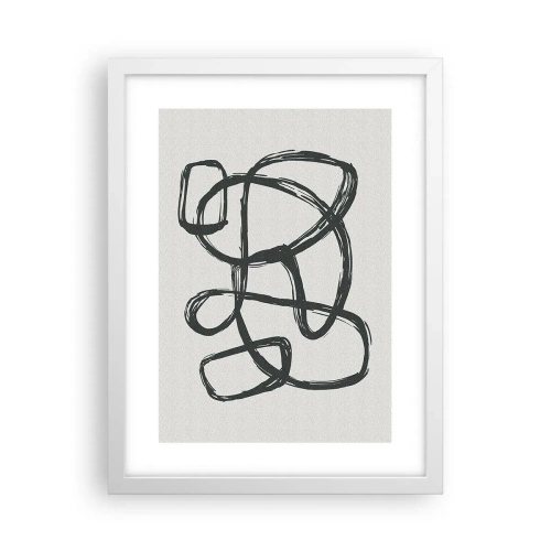 Poster in een witte lijst - Lusvormige abstractie - 30x40 cm