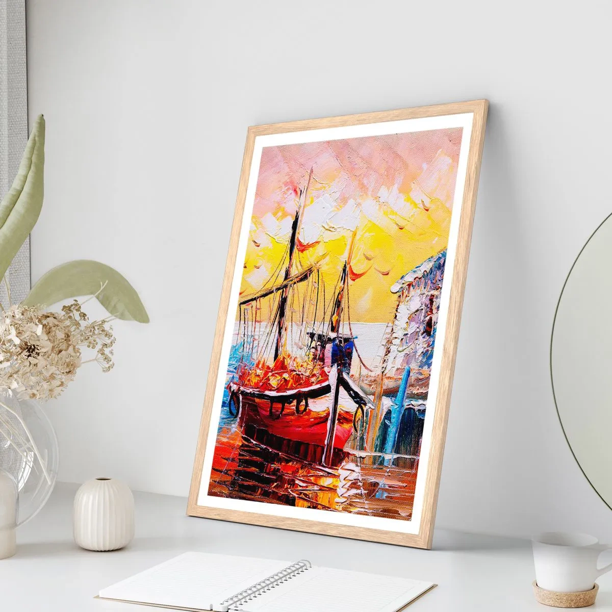 Een poster in een licht eiken lijst - Gelukkige terugkeer - 50x70 cm