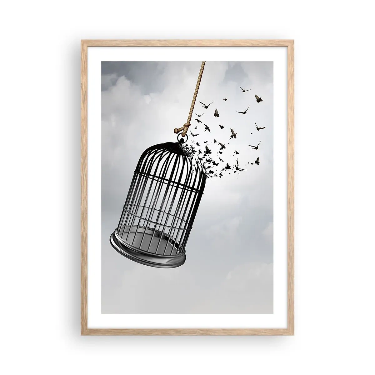 Een poster in een licht eiken lijst - Geloof ... Hoop ... Vrijheid! - 50x70 cm