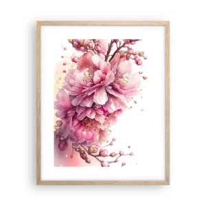 Een poster in een licht eiken lijst - Kersenbloesem  - 40x50 cm