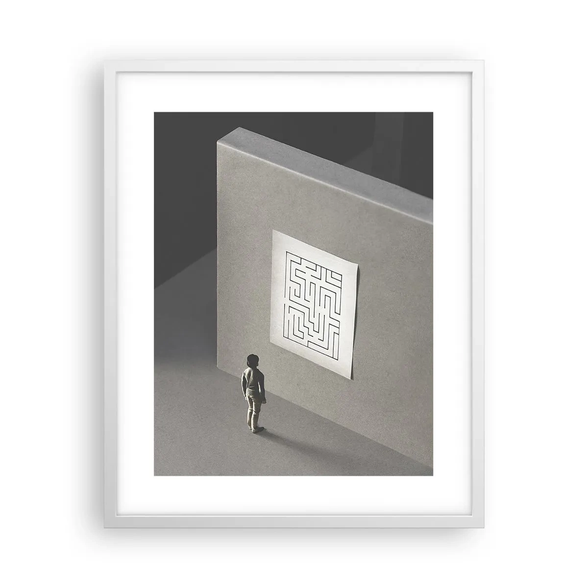 Poster in een witte lijst - Maar waar ben ik? - 40x50 cm